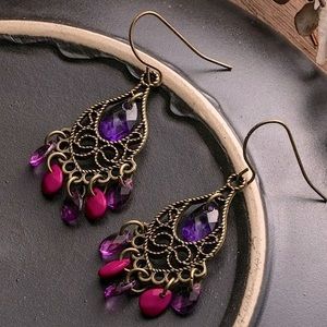 Boho Chandelier Dangling Bead Fashion Earrings
